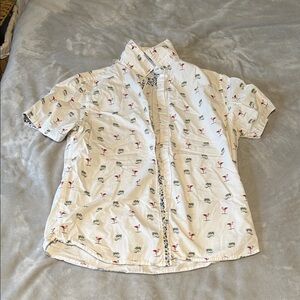 Flamingo Print Men's Casual Shirt